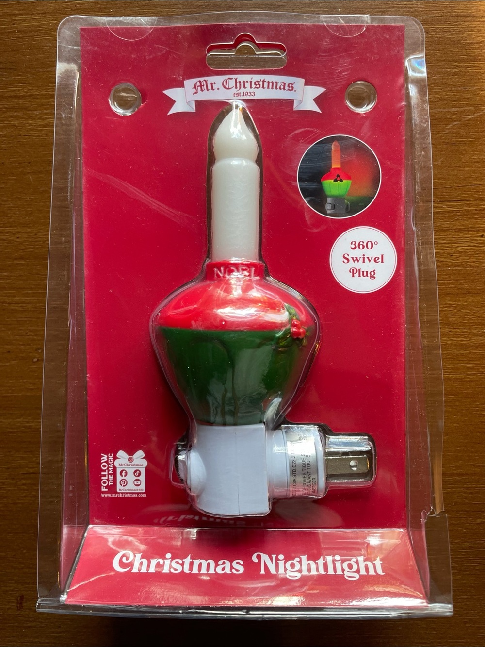 Mr. Christmas Retro Night Light 360 Swivel Plug